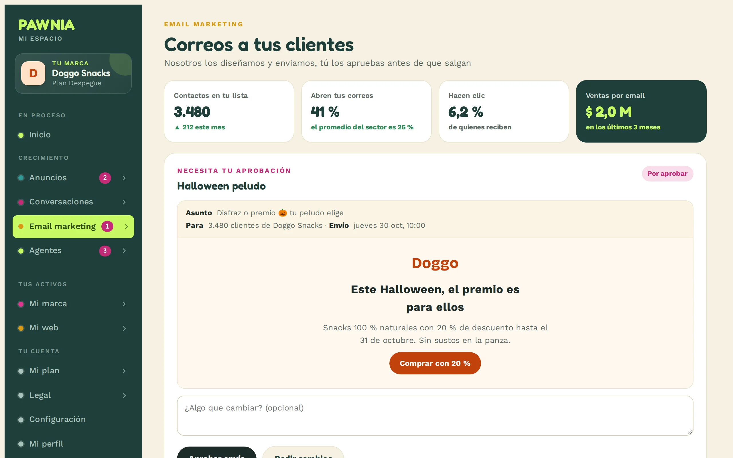 Pawnia platform, Email marketing