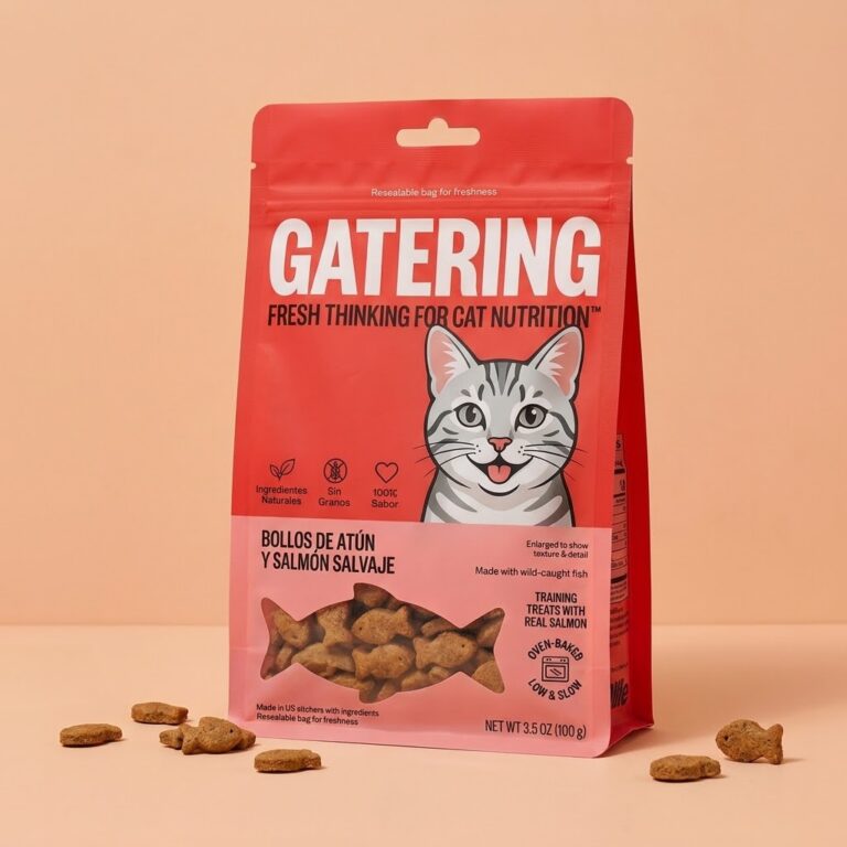Bollos de atún y salmón para gato de la marca de ejemplo Gatering